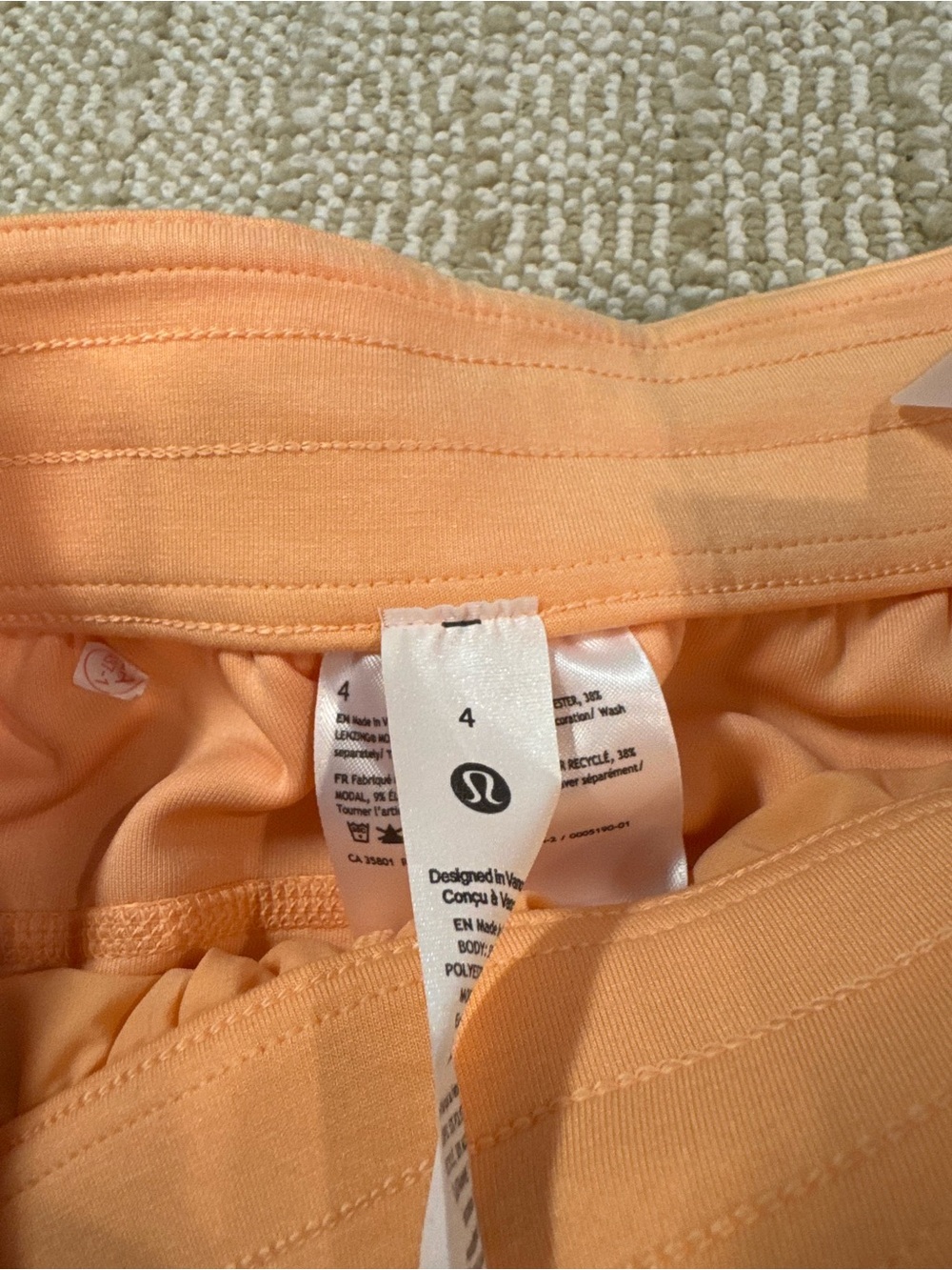 NWT Lululemon Softstreme High-Rise Pant Regular Peach Bellini | Size 4 - Picture 7 of 9